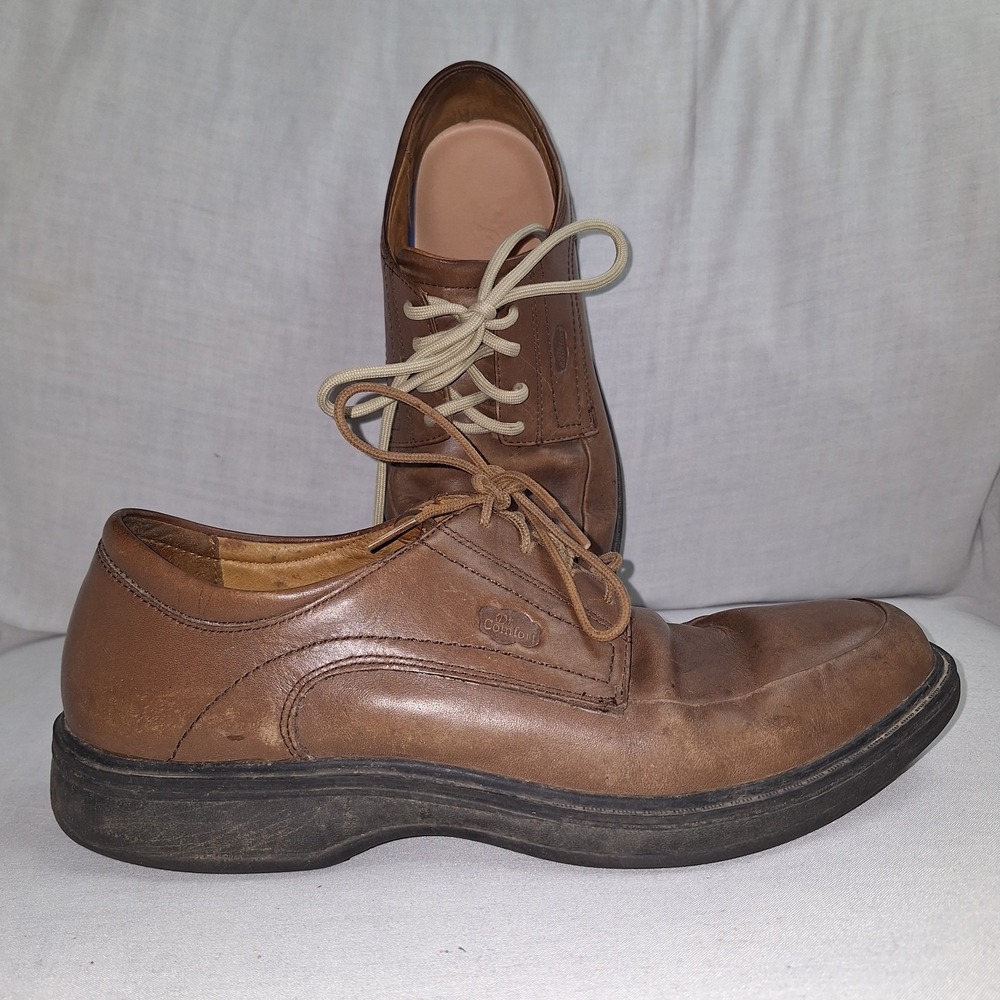 Dr. Comfort Classic 8420 Men's Chestnut Brown Leather Lace Up Dress Shoes 10.5 M
